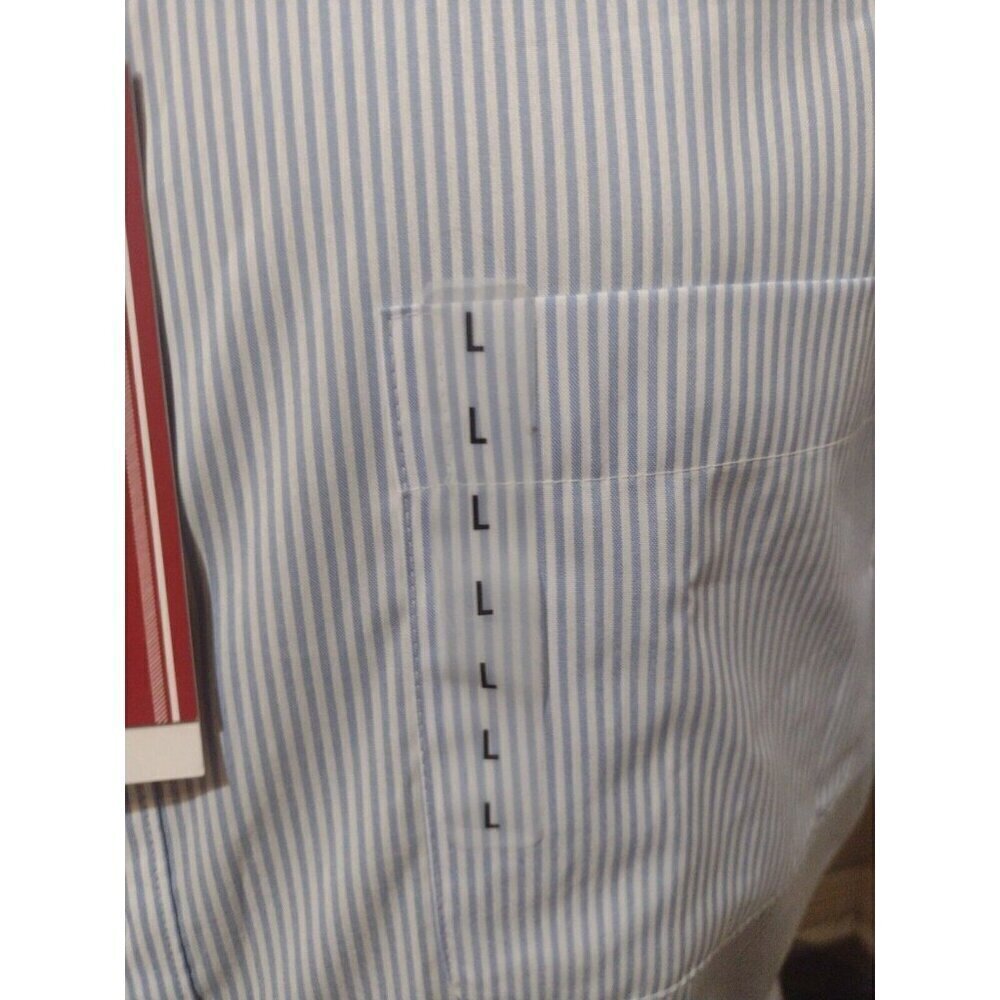 New Travel Smart Mens Large L Roundtree & Yorke Slim Fit S/S Button Shirt Blue - Picture 4 of 13